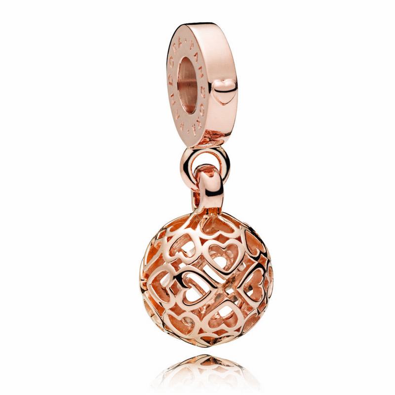 Pandora Australia Rose™ Harmonious Hearts Dangle Charm | AKHDLV087